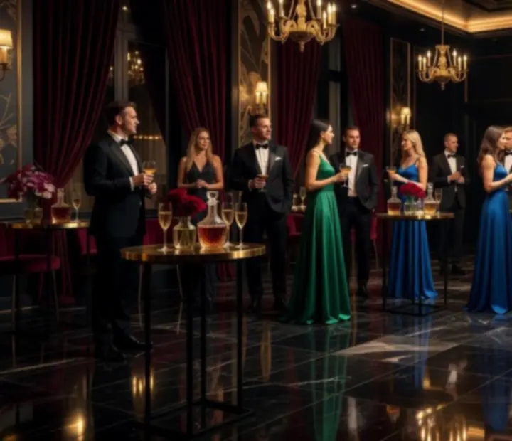 Elegancka sala eventowa przygotowana na wieczorny event rozrywkowy